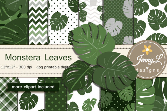 Download Monstera Plant Digital Paper and Clipart - Plant digital paper Collection