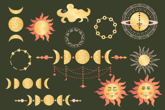 Download Phases of the Moon, Celestial Sun in Set - Phases of the moon Collection