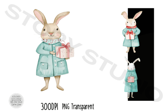 Download Cute Bunny with Gift Clipart - Gift clipart Collection
