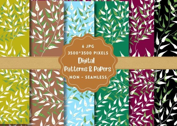 Download Leaf Plant Digital Paper Patterns - Plant digital paper Collection