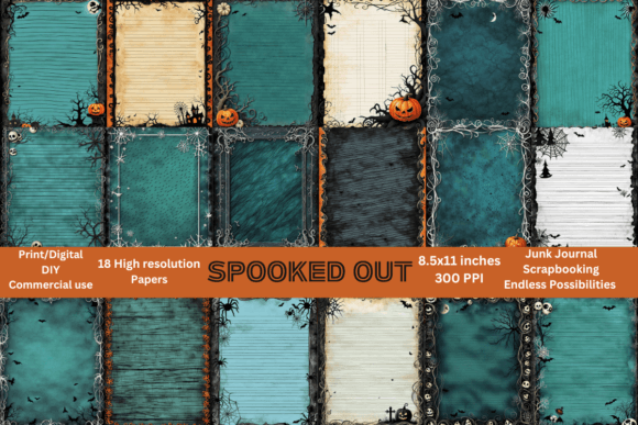 Download 18 Hi-Res 8.5x11 Papers Spooky Season - Premium Resources